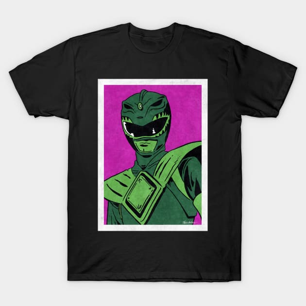 GREEN RANGER - Mighty Morphin Power Rangers (Pop Art) T-Shirt by Famous Weirdos